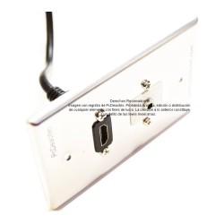 Placa Tapa HDMI 4k pigtail + Audio Jack 3.5 mm con opresores en Aluminio
