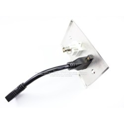 Placa Tapa HDMI 4k pigtail + BNC en Acero Inoxidable