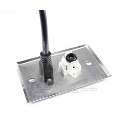 Placa Tapa HDMI 4k pigtail + Audio Toslink en Acero Inoxidable