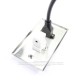 Placa Tapa HDMI 4k pigtail + Audio Jack 3.5 mm en L a 90° en Acero Inoxidable