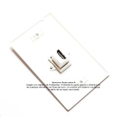 Placa Tapa HDMI 4k conector rasante en plástico ABS