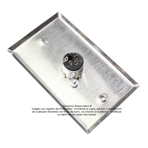 Placa Tapa XLR Canon soldable en Acero Inoxidable