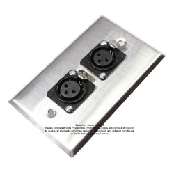 Placa Tapa XLR Canon Neutrik doble soldable en Acero Inoxidable