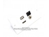 Placa Tapa HDMI 4k + USB 2.0 + Jack RJ45 Cat5e + Jack audio 3.5 mm en ABS