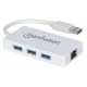 Hub de 3 puertos USB 3.0 con Adaptador Gigabit Ethernet