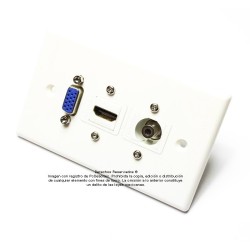 Placa Tapa VGA + HDMI 4k + Audio Jack 3.5 mm en ABS
