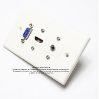 Placa Tapa VGA + HDMI 4k + Jack de audio 3.5 mm con opresores en ABS