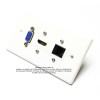Placa Tapa VGA + HDMI 4k + Jack RJ45 Cat6 en ABS