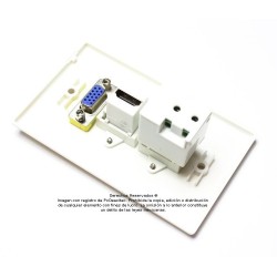 Placa Tapa VGA + HDMI 4k + USB para Carga 1A 5v en ABS
