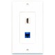 Placa Tapa HDMI 1.4 (4k + Ethernet + 3D ready) + Jack RJ45 Cat6 ponchable ABS