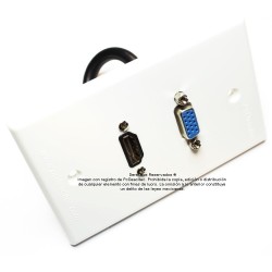 Placa Tapa VGA + HDMI 4k pigtail en ABS