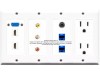 Tablero Placa Tapa Vga + HDMI 1.4 + RCA + Jack RJ45 Cat6 + Contacto Eléctrico en ABS