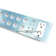 Tablero Panel 2U para rack, 20 puertos chasis tipo Neutrik XLR / Speakon / D + 6 puertos 1/4 + DSUB  + toma eléctrica 