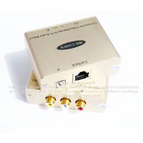 Extensor de Audio y Video RCA por UTP 600 m video y hasta 1000 m audio