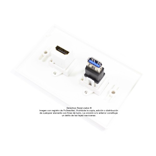 Placa Tapa HDMI 4k + USB 3.0 en ABS Placa Tapa HDMI 4k + USB 3.0 en ABS