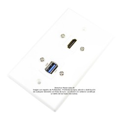  Placa Tapa HDMI 4k + USB 3.0 en ABS