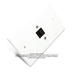 Placa Tapa Jack RJ45 Cat5 cople en ABS