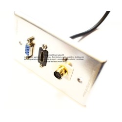 Placa Tapa VGA + HDMI 4k pigtail + S-Video 4 pin en Aluminio