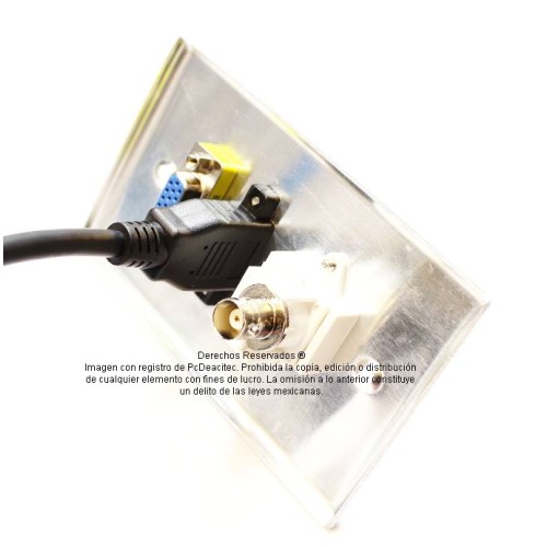 Placa Tapa VGA + HDMI 4k pigtail + BNC en Aluminio