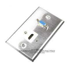 Placa Tapa VGA + HDMI 4k en Acero Inoxidable
