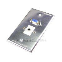 Placa Tapa VGA + Audio Jack 3.5 mm con opresores en Aluminio