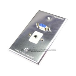 Placa Tapa VGA + Audio Jack 3.5 mm con opresores en Aluminio
