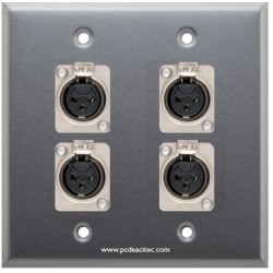 Placa Tapa XLR Canon cuadruple soldable en Aluminio