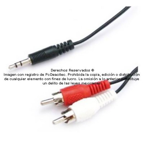 Cable audio plug 3.5 mm estéreo a 2 plug RCA de 7.5 m