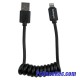 Cable en Espiral de 30cm Lightning 8 Pin a USB A 2.0 para Apple iPod iPhone 5 iPad