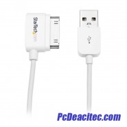 Cable Cargador 1m Conector Dock de Apple Ángulo Derecho 30 Pines a USB iPod, iPhone, iPad