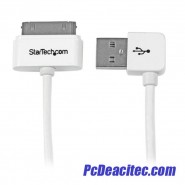 Cable Cargador 1m Conector Dock Connector de Apple 30 Pines a USB en Ángulo Derecho iPod, iPhone, iPad