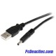 Cable de Alimentación de 90cm USB a Conector Coaxial Tipo H 5V DC Macho a Macho