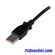 Cable USB 2.0 AB macho a macho de 3 m en codo a 90°