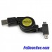 Cable Adaptador Retráctil de 76 cm USB A Macho a Mini USB B y Micro USB B Macho - Combo