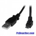 Cable Adaptador 1m USB A Macho a Micro USB B Macho en Ángulo hacia Abajo para Teléfono Móvil