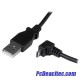 Cable Adaptador 1m USB A Macho a Micro USB B Macho en Ángulo hacia Abajo para Teléfono Móvil