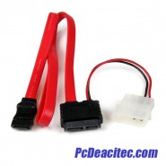 Adaptador Cable SATA Slimline Línea Delgada 13 Pines a Molex Macho LP4 y SATA