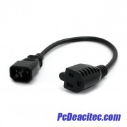 Cable de 30 cm de Alimentación IEC 320 EN 60320 C14 a NEMA 5-15R para Computadora