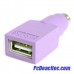 Adaptador Teclado USB a conector PS/2 PS2 MiniDIN - Hembra USB - Macho Mini-DIN