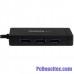 Concentrador USB 3.0 de 3 Puertos con USB-C y Ethernet Gigabit 