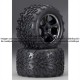 Traxxas Talon two tires premounted on Gemini Black Chrome Wheels TRA5374X