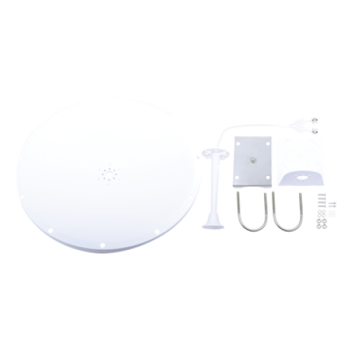 Antena Direccional con Frecuencia Extendida / 4.8 - 6.5 GHz / 28 dBi /  Jumper incluido con conector N-Macho / Polaridad en 90º y 45º / Montaje incluido para torre o mástil  