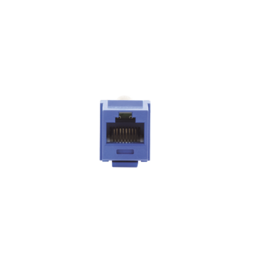 Conector Jack Estilo TP, Tipo Keystone, Categoría 6, de 8 posiciones y 8 cables, Color Azul