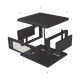 Gabinete de Montaje en Pared, Con Puerta de Cristal, Cuerpo Fijo con Rack, de 19in, 4UR, Color Negro