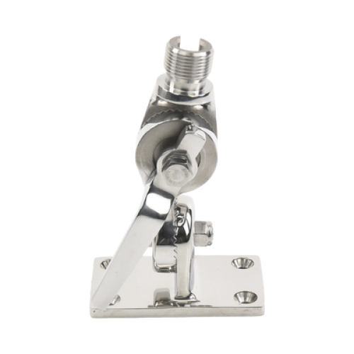 Montaje rotativo de acero inoxidable para uso pesado de 4 posiciones, rosca estándar de 1”-14, incluye tornillos de sujeción y base de plástico. 