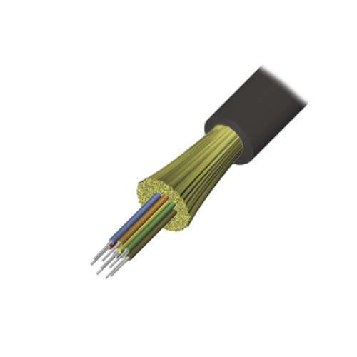 Cable de Fibra Óptica de 4 Hilos, Interior/Exterior, Loose Tube, No Conductiva (Dieléctrica), LS0H, Monomodo OS1/OS2 9/125, 1 Metro (3.28 Pies)