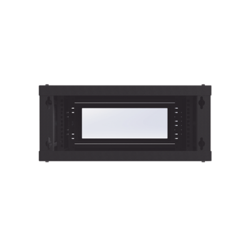 Gabinete de Montaje en Pared, Con Puerta de Cristal, Cuerpo Fijo con Rack, de 19in, 4UR, Color Negro