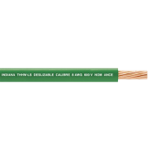 Cable de Cobre Recubierto THW-LS Calibre 4 AWG 19 Hilos Color Verde (Retazo 1 Metro)