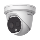 Turret IP Dual / Térmica 1.8 mm (160 x 120) / Óptico 2 mm (4 Megapixel) / DETECCIÓN DE PERSONAS 53 m /15 mts IR / Exterior IP67 / PoE / Termométrica / Detección de Fuego / Detección de Te / Micro SD 32 GB Incluida