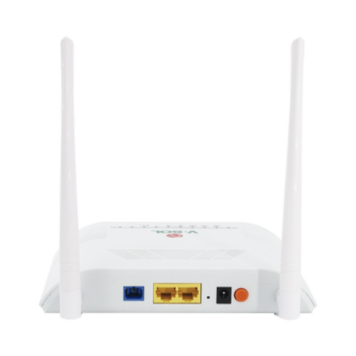ONU Dual G/EPON con Wi-Fi en 2.4 GHz + 1 puerto LAN Gigabit +  1 puerto LAN Fast Ethernet, hasta 300 Mbps vía inalámbrico